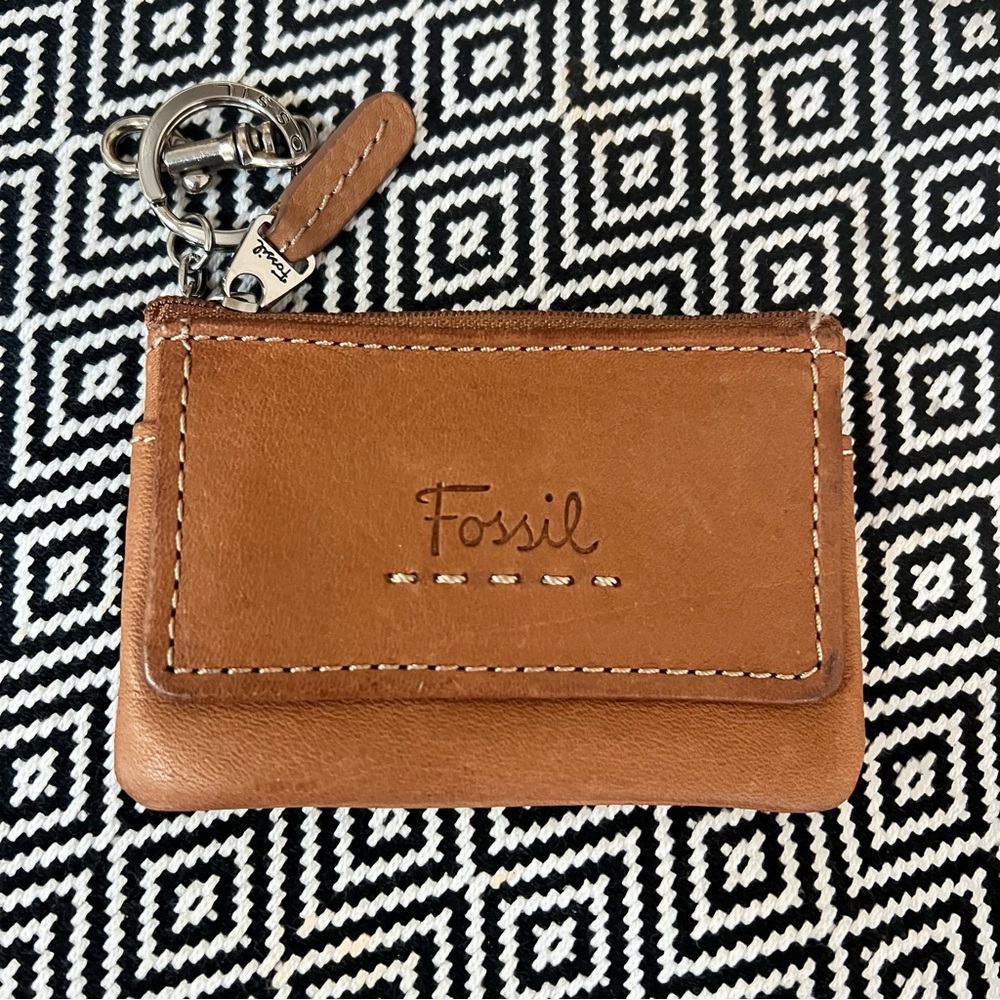 Fossil Brown Leather Keychain Wallet